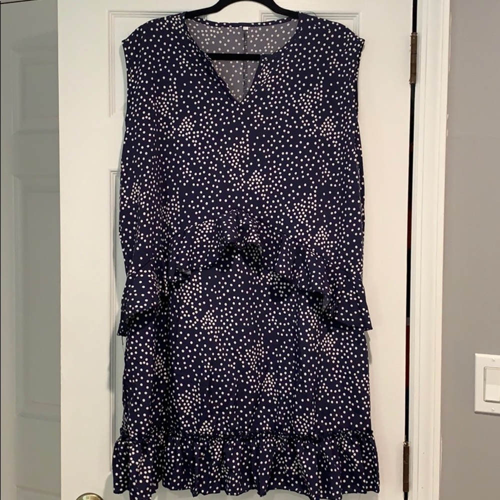 Navy polka dot dress